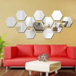 Pack Of 12 Acrylic Hexagon Mirror