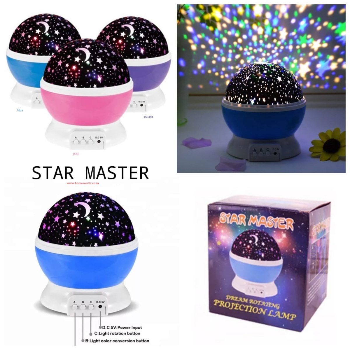 STAR MASTER Rotating Projection Lamp USB LED Night Light Sky - Image 2