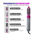 5in1 Electric Comb for Straightening Dry or Wet Hair, Hot Air Brush, Comb for Curling and Styling Hair, Hair Dryer Styler - Image 2