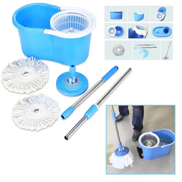360 Degree Easy Mop-Double Drive Spin Mop (STEEL)