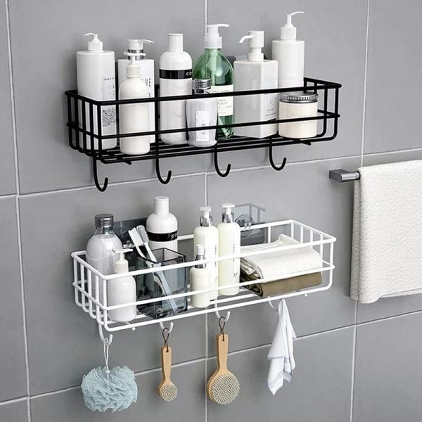 Metal Shampoo Rack With Hooks