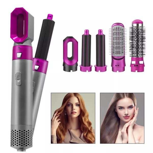 5in1 Electric Comb for Straightening Dry or Wet Hair, Hot Air Brush, Comb for Curling and Styling Hair, Hair Dryer Styler