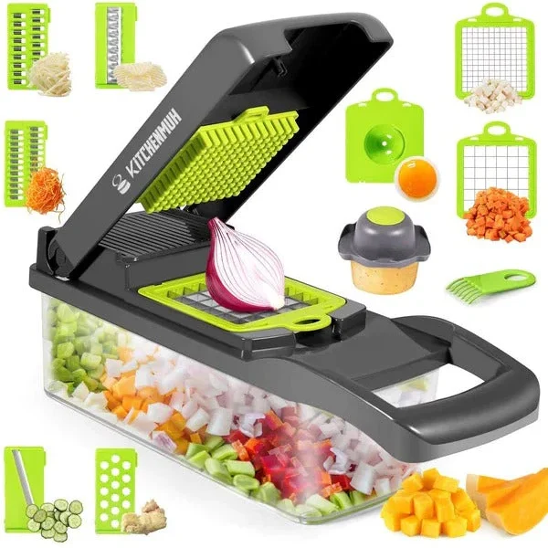 Vegetable Cutter Food Chopper with Hand Guard and Container