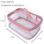 Premium Clear Makeup Bag, Transparent Cosmetic Pouch for Travel or Everyday Use, Waterproof Beach Bag for Sunscreen Skincare (Pink) - Image 4