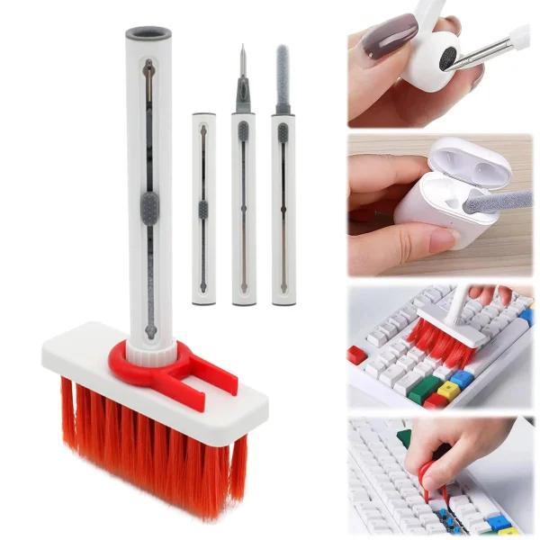 5-in-1 Keyboard Cleaning Brush Earphone Cleaning Pen Computer Cleaning tools Cleaner keycap Puller kit for PC Airpods Pro 1 2
