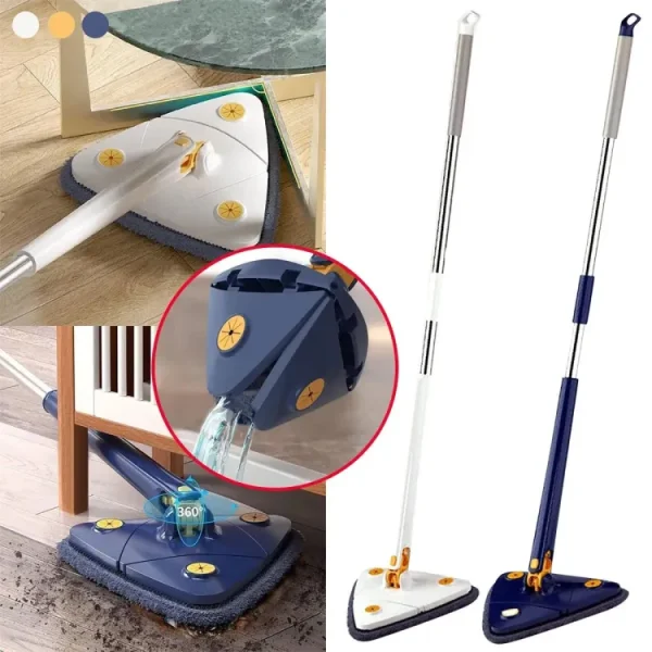 Twist Mop Professional Triangle Mop 360 Rotatable Adjustable Cleaning Mop