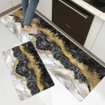 Kitchen Water Absorbent Anti Slip Mat & Runner 2 Pcs Set - Image 2