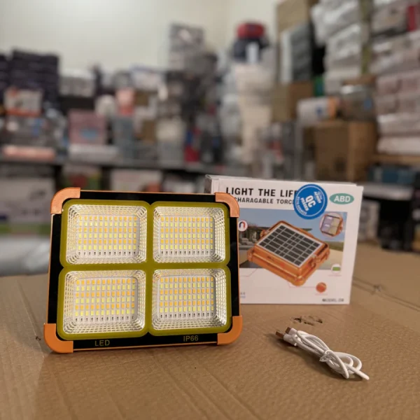 Solar Emergency Light LED Floodlight Flashlight Outdoor Waterproof Solar Panel Charging Mobile