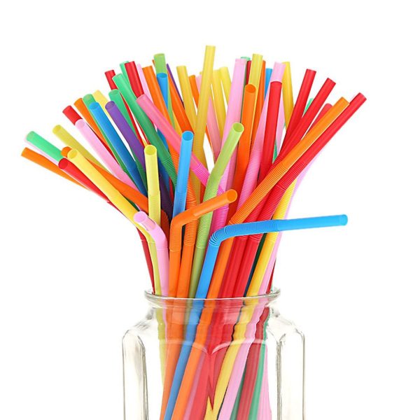 pack of 100 colorfull straws