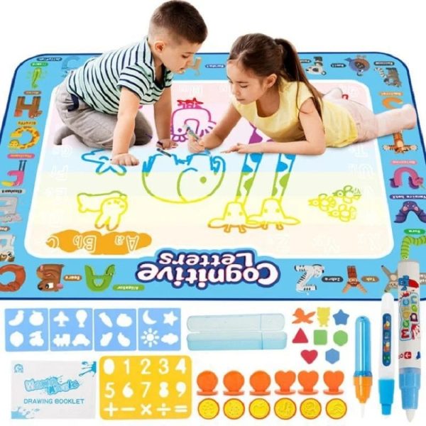 100x80 cm Magic water drawing matt coloring doodle matt with magic pens montessori toys painting board educational toys for kids
